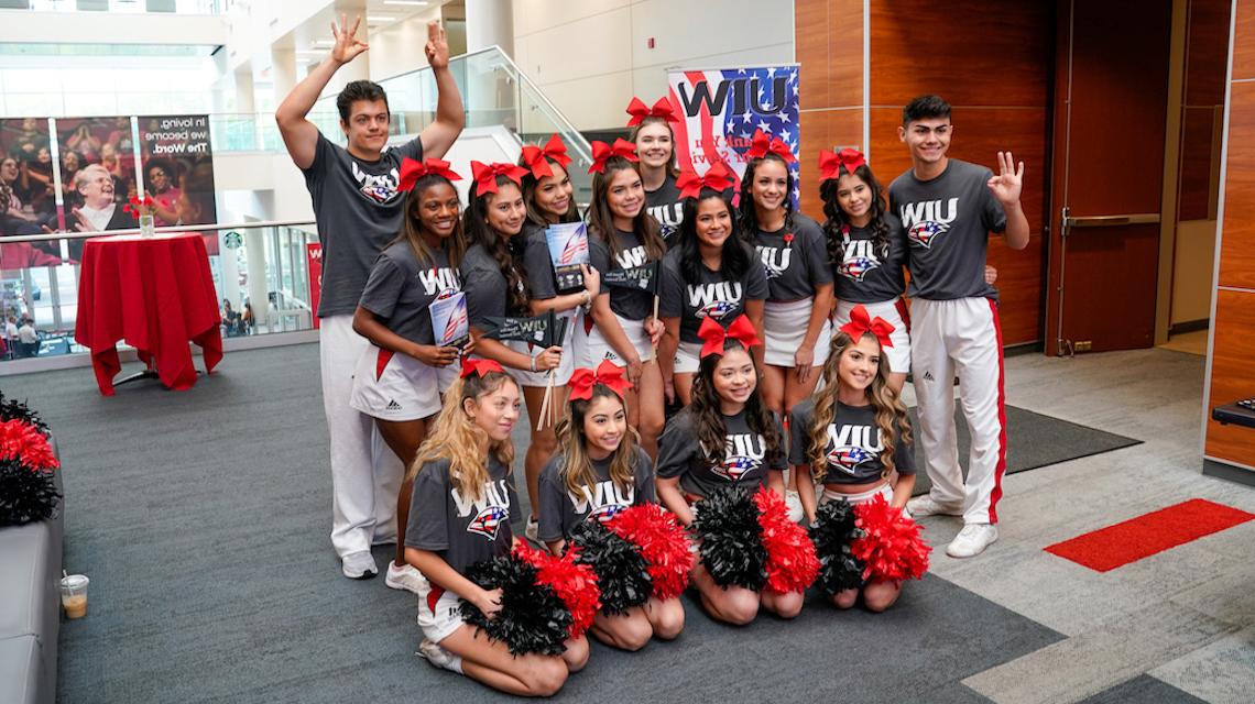 UIW cheer team present to support Veteran's Day ceremony 
